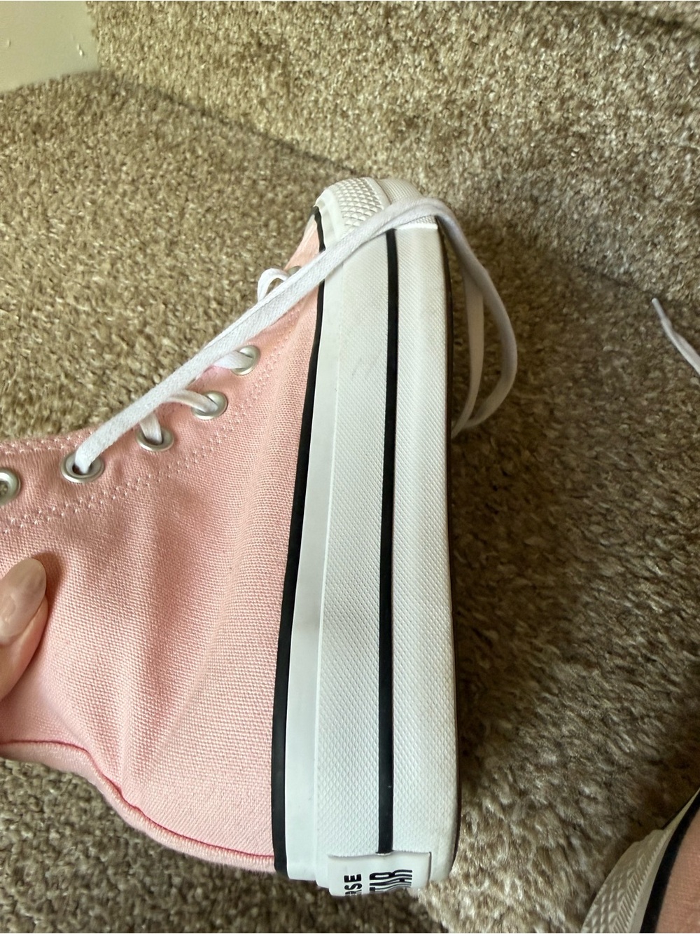 Converse Pink High-Top platform Canvas Sneakers - Picture 5 of 6